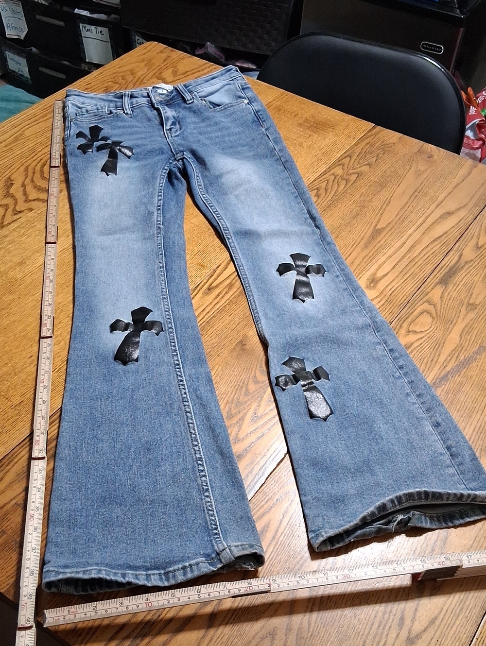 AUSTIN LANDING Jeans Womens 3 BLUE BOOT CUT Kick BOOTCUT Used FLARED CROSS Bell